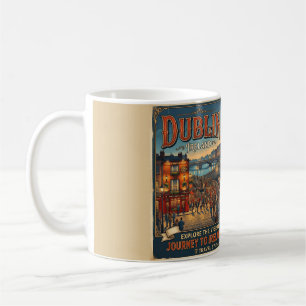 Taza De Café Póster de viaje vintage de Dublín Irlanda