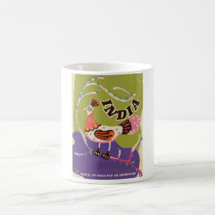 Taza De Café Póster de viaje vintage India