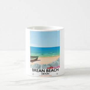 Taza De Café Poster de viajes de la época de Brean Beach Devon