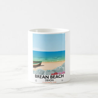 Taza De Café Poster de viajes de la época de Brean Beach Devon