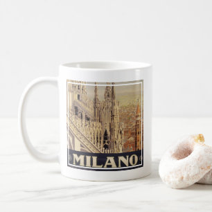 Taza De Café Poster De Viajes Vintage De Catedral En Milán, Ita