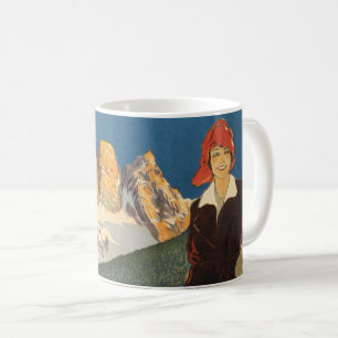 Taza De Café Poster De Viajes Vintage De Cortina D'ampezzo, Ita