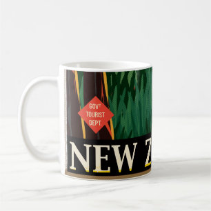 Taza De Café Poster de Viajes Vintage de Nueva Zelanda