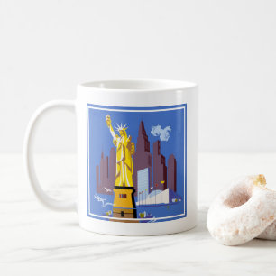 Taza De Café Poster De Viajes Vintage Para Allegheny Airlines