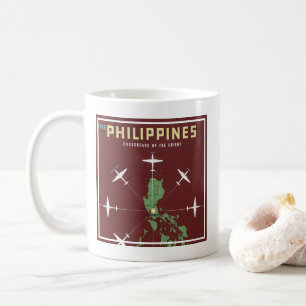 Taza De Café Poster De Viajes Vintage Para Líneas Aéreas Filipi
