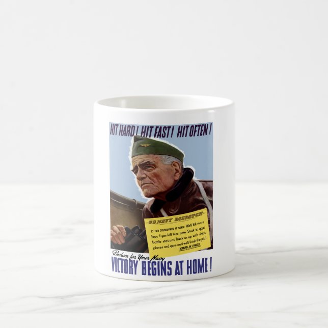 Taza De Café Poster de WW2 Bull Halsey (Centro)