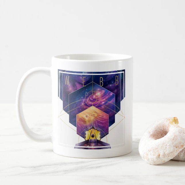 Taza De Café Poster del Telescopio Espacial James Webb. (Con donut)