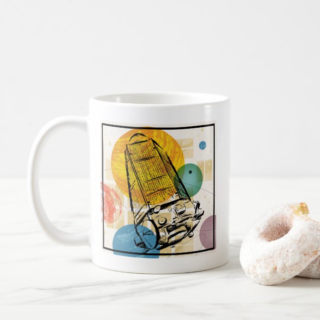 Taza De Café Poster del telescopio espacial Kepler. (Con donut)
