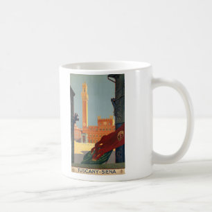 Taza De Café Poster italiano del viaje del vintage de Toscana
