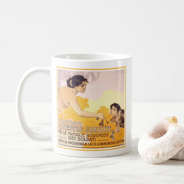 Taza De Café Poster italiano Vintage 1917 (Con donut)