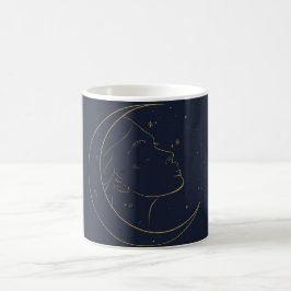 Taza De Café Póster Personalizado de Arte en Línea de Mujer
