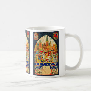 Taza De Café Poster polaco del viaje del vintage