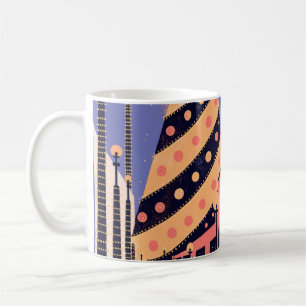 Taza De Café Póster Retro de Navidad con Palmeras de Los Ángele