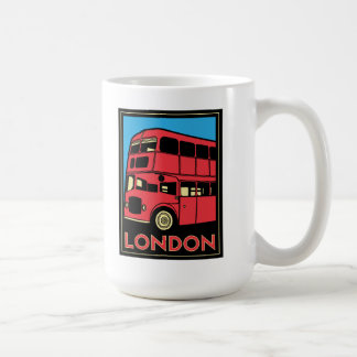 Taza De Café poster retro del art déco de Londres Westminster