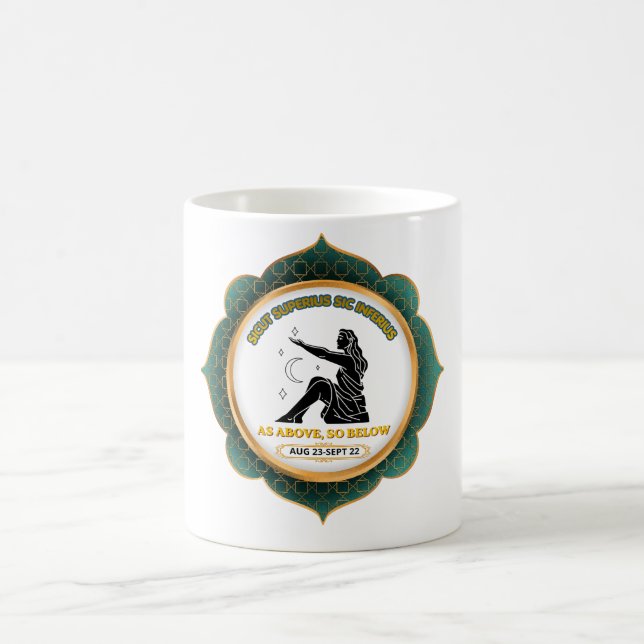 Taza De Café Póster Vintage Celestial Virgo Zodiaco (Centro)