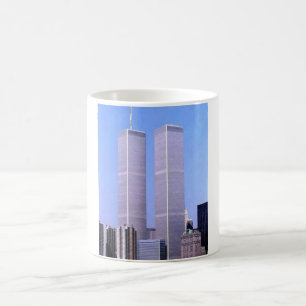Taza De Café Póster Vintage Torres Gemelas del World Trade Cent