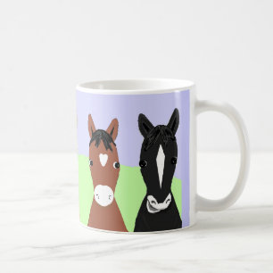 Taza De Café Posters divertidos del caballo, blanqueados o
