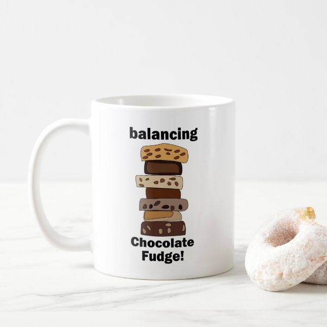 Taza De Café Postre de chocolate con nueces divertido equilibra (Con donut)