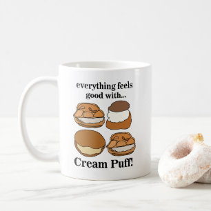 Taza De Café Postre de comida de crema de hojaldre 