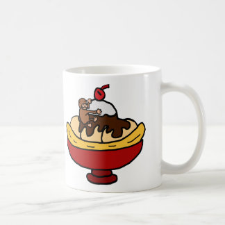 Taza De Café Postre de la fractura de plátano del mono que sube