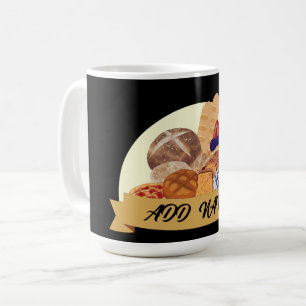 Taza De Café Postre moderno Panadería panadería nombre personal