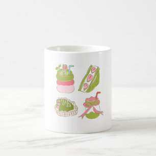 Taza De Café Postres y bebidas de matcha y fresa lindos