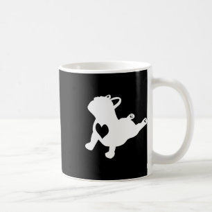 Taza De Café Postura de Yoga Bulldog con Corazón de Amor Regalo