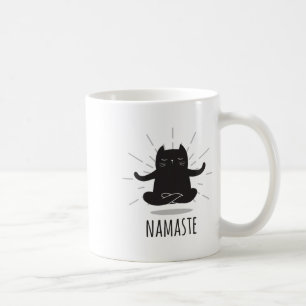 Taza De Café Posturas de yoga divertidas de gato namaste símbol