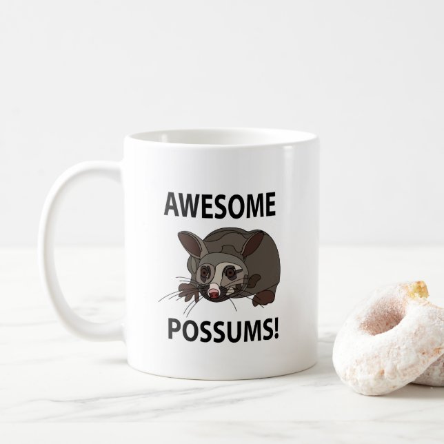 Taza De Café Posums asombrosos Graciosos (Con donut)