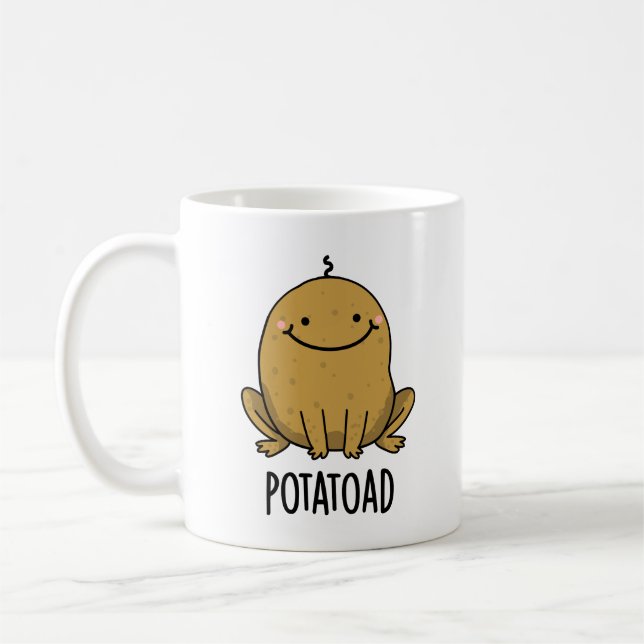 Taza De Café Potatoad Funny Potato Toad Pun (Izquierda)