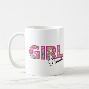 Taza De Café Potencia chica   Mujer de Flor Silvestre Rosa