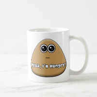 Pou hambriento con texto - Mug