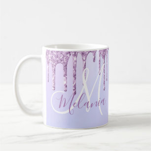 Taza De Café Pour de lavanda de goteo púrpura metálica person