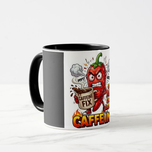 Taza de café Powered By Caffeine Combo | Café dive (Anverso izquierdo)