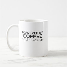 Taza De Café Powered by Coffee and a Golden Retriever Coffee