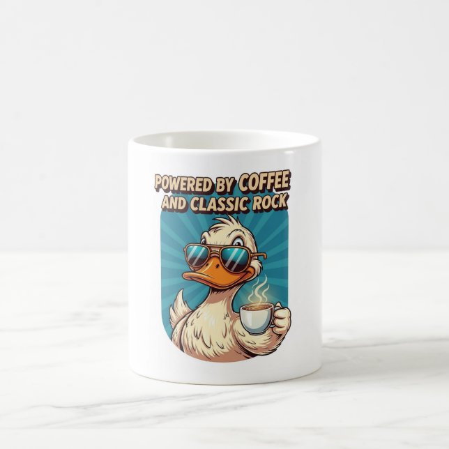 Taza De Café Powered by Coffee and Classic Rock - Cool Duck (Centro)