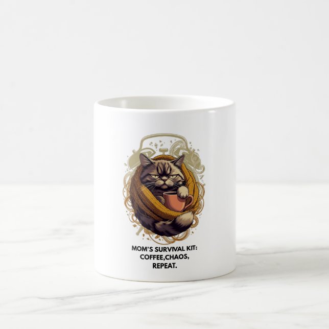 Taza De Café Powered by Sarcasm Cat Tee | 3 Hours Sleep Funny M (Centro)