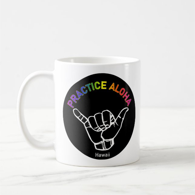 Taza De Café Práctica hawaiana Aloha Shaka (suelta) (Izquierda)
