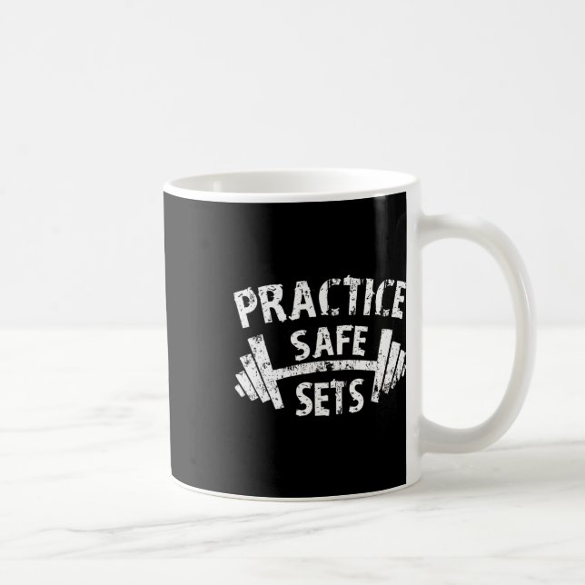 Taza De Café Practicar Safe Establece Funny Workout Gym Humor T (Derecha)