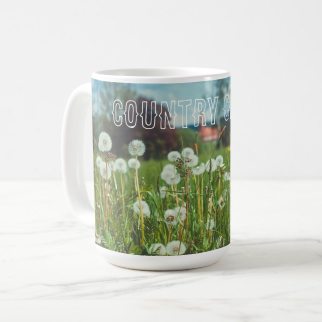 Taza De Café Pradera de verano con dientes de león (Anverso izquierdo)