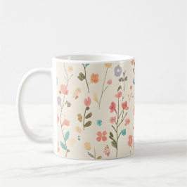 Taza De Café Prado de flores silvestres pastel