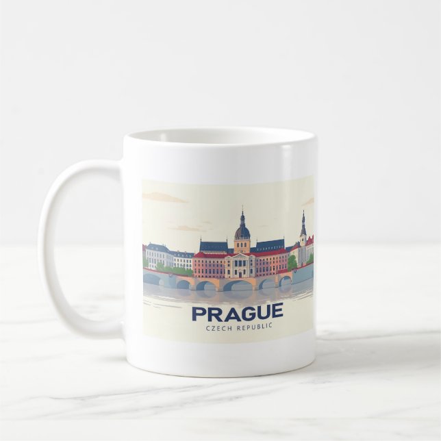 Taza De Café Praga República Checa Pastel Travel (Izquierda)