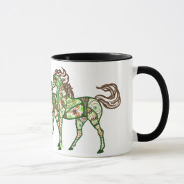 Taza de café Prancing céltica del caballo