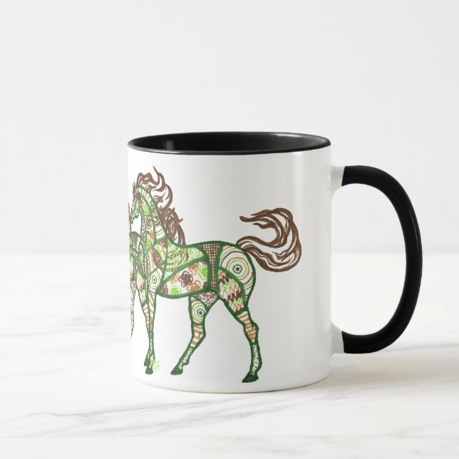 Taza de café Prancing céltica del caballo (Derecha)