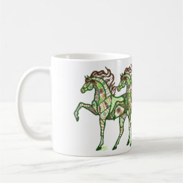 Taza de café Prancing céltica del caballo