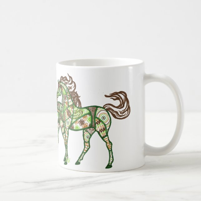 Taza de café Prancing céltica del caballo (Derecha)
