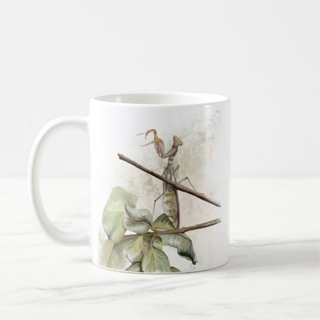 Taza De Café Pray Mantis acuarela (Izquierda)
