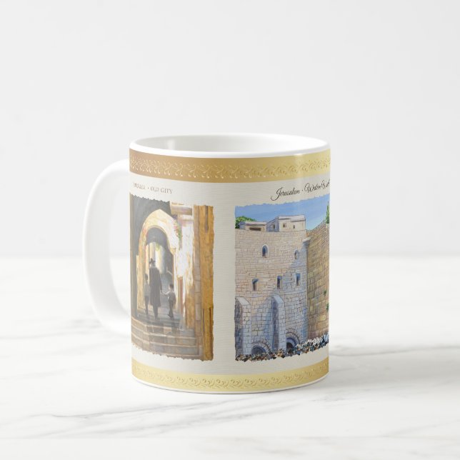 Taza De Café Prayer Western Wall KOTEL Jerusalem David Old City (Anverso izquierdo)