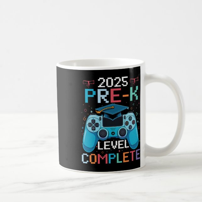 Taza De Café Pre-k Level Complete Video Gamer Boy Graduation  (Derecha)