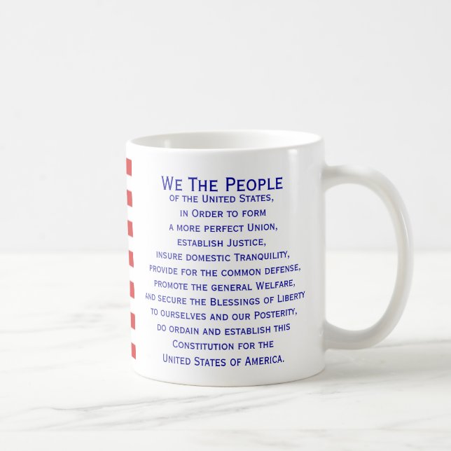 Taza De Café Preámbulo de la Bandera de la Constitución (Derecha)